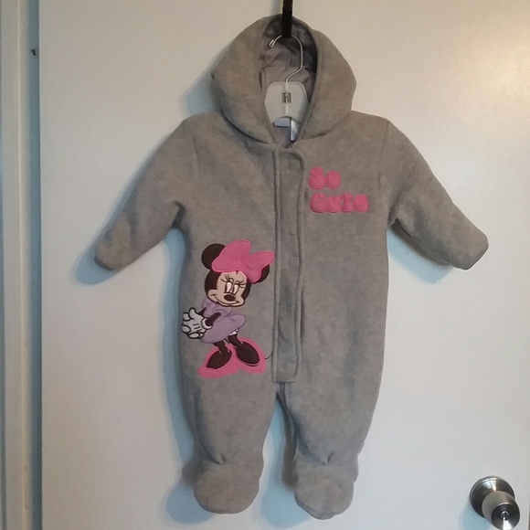 Disney Other - Disney Baby Girls Minnie Mouse Fleece Bunting